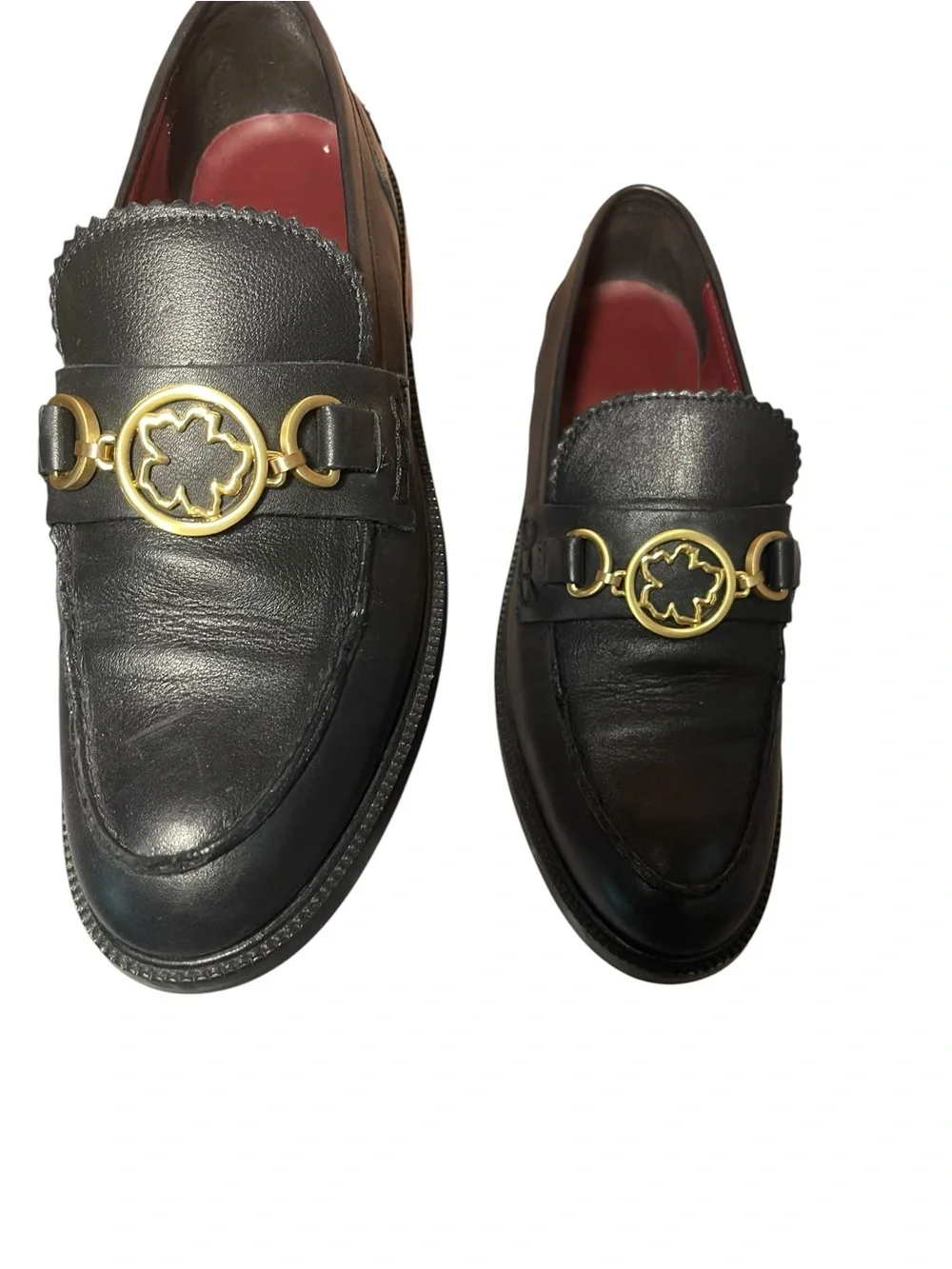 Ted Baker Black Leather Womens Horsebit Loafers with Gold Accent - Picture 3 of 5